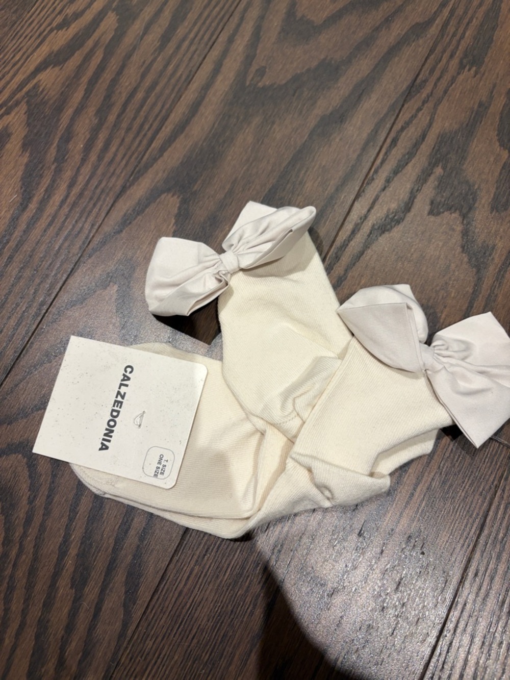 Calzedonia Women's Cream Bow-Accent Socks